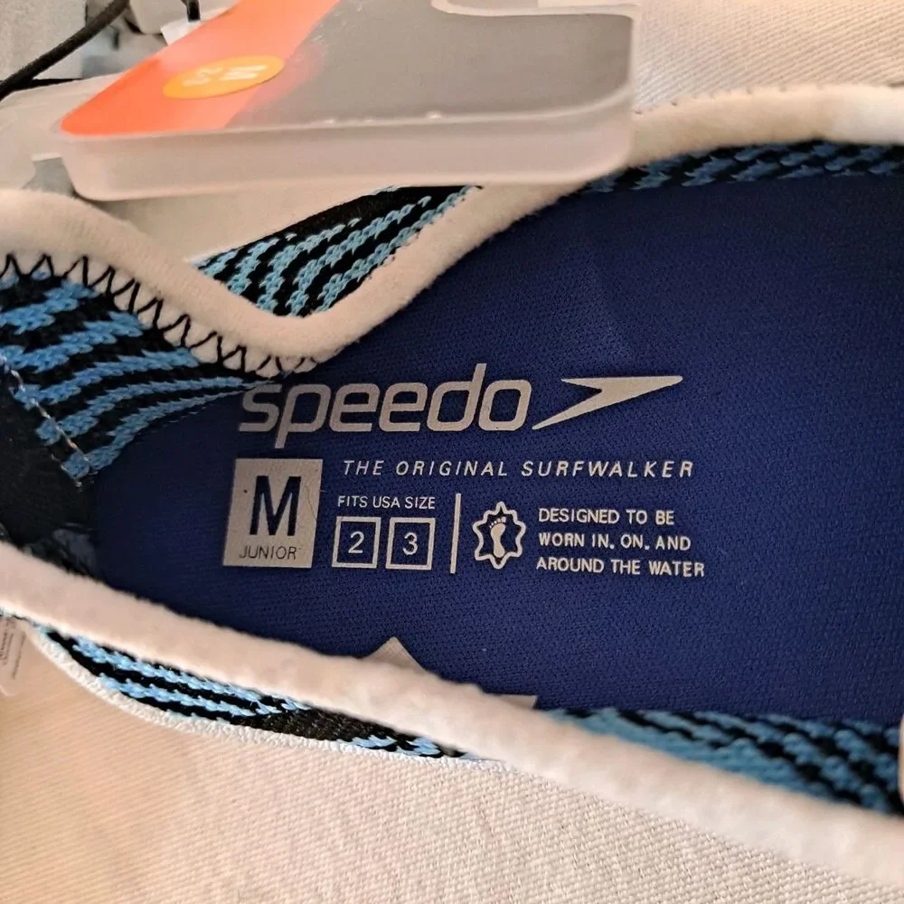 Speedo Junior Surf Strider Water Shoes Big Kid Size M (2/3) Blue Black